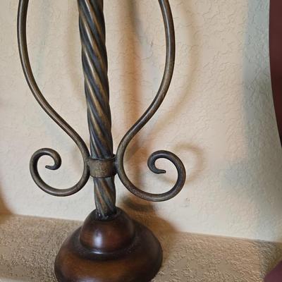 Metal Candle Decor Trio – Floor Candleholder and Leaf Wall Sconces