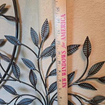 Set of 3 Metal Wall Sculptures – Leafy Tree & Potted Plants