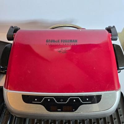 George Foreman Removable Plate Grill & Griddle – Red with Accessories