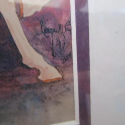 Framed limited edition picture of carousel horse by Laura M. Batt