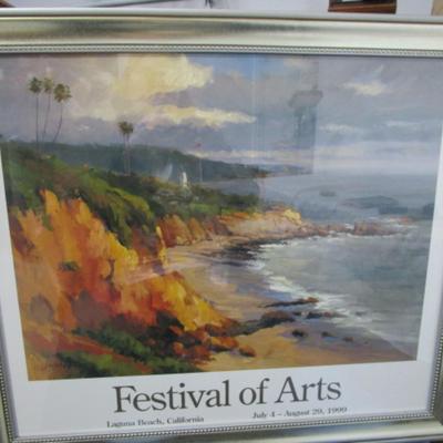 Framed Festival of the Arts poster, Laguna Beach 1999