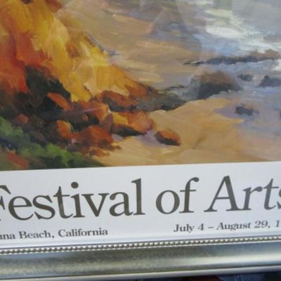 Framed Festival of the Arts poster, Laguna Beach 1999