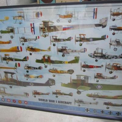Framed poster of World War I aircraft