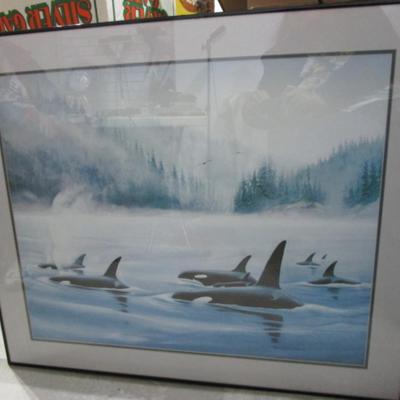 Framed picture "Orcas" by Robert Wyland