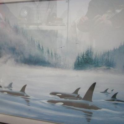 Framed picture "Orcas" by Robert Wyland