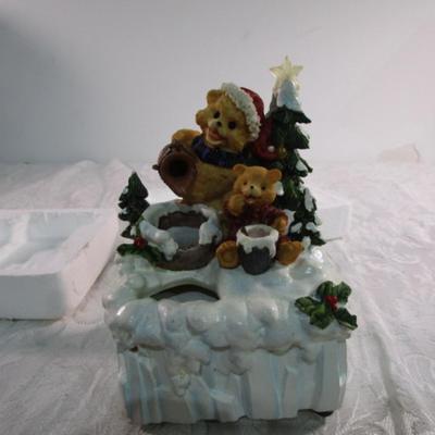 New in box, Christmas bear fountain