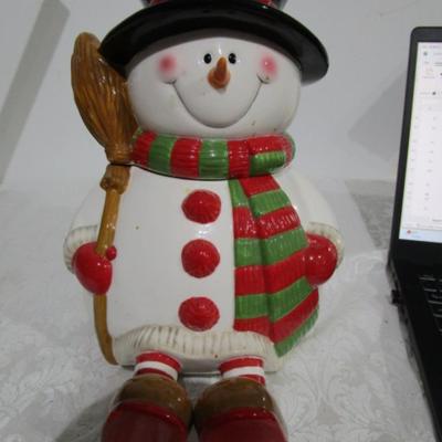 Burton & Burton Snowman ceramic cookie jar