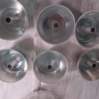 6 mini angel food cake pans, 1 large Jello mold