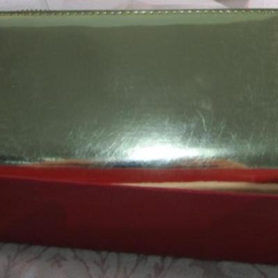 New in box Old Navy shiny gold zippered wallet