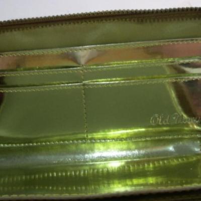 New in box Old Navy shiny gold zippered wallet