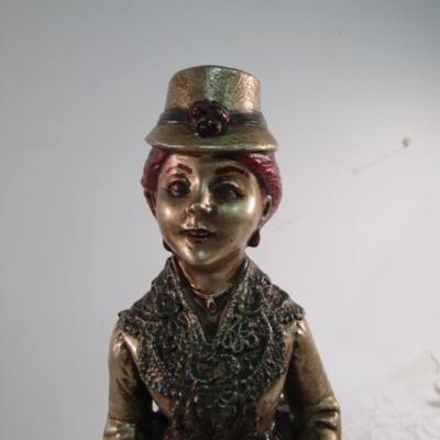 Sale Photo Thumbnail #278: Mom & kids have red eyes 7" tall, Woman is 12-1/2" tall