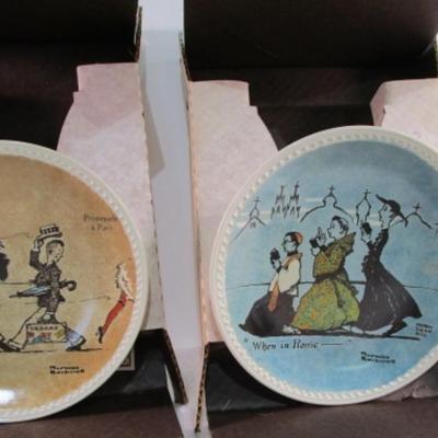 2 decorative plates by Norman Rockwell