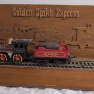 The Golden Spike Express wall hanging train set