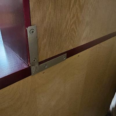 Red Wood Shelf Unit w/ Attached Drawer Top (BF1-JS)