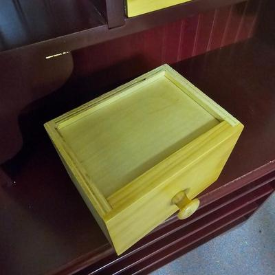 Red Wood Shelf Unit w/ Attached Drawer Top (BF1-JS)