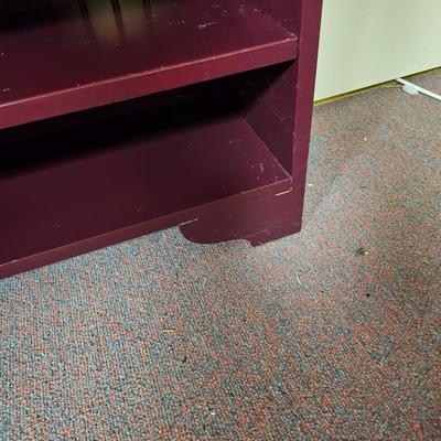 Red Wood Shelf Unit w/ Attached Drawer Top (BF1-JS)