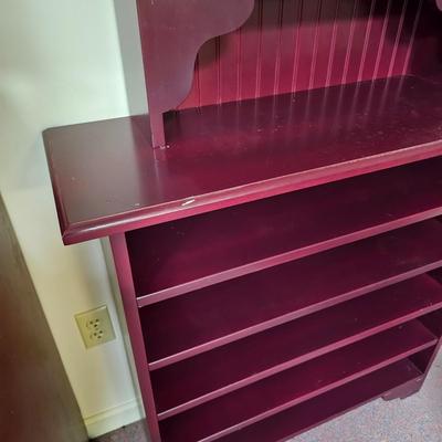 Red Wood Shelf Unit w/ Attached Drawer Top (BF1-JS)