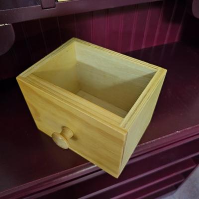 Red Wood Shelf Unit w/ Attached Drawer Top (BF1-JS)
