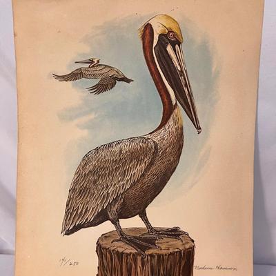Hand Carved Manatee Plus Nautical Prints Inc. Signed (GB-RG)