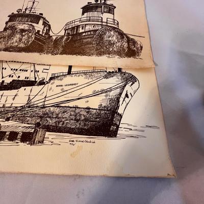 Hand Carved Manatee Plus Nautical Prints Inc. Signed (GB-RG)