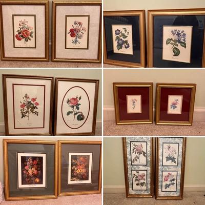 Botanical Prints in Sets of Two (GB-RG)