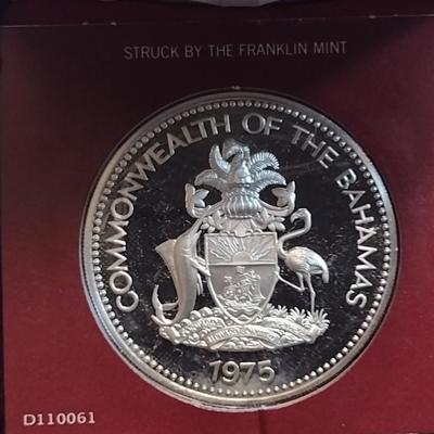 1975 Commonwealth of the Bahamas Anniversary of Independence Ten Dollar Silver Coin (#8)