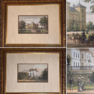 Ornately Framed Prints of Edwardian Stately Homes (GB-RG)