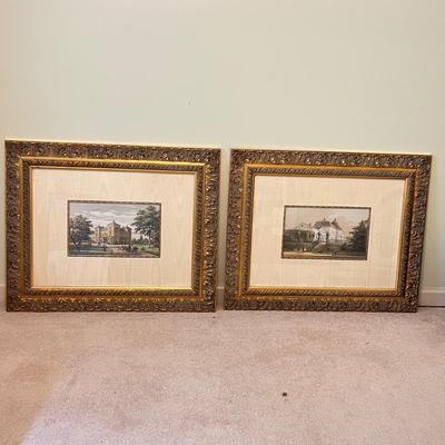 Ornately Framed Prints of Edwardian Stately Homes (GB-RG)