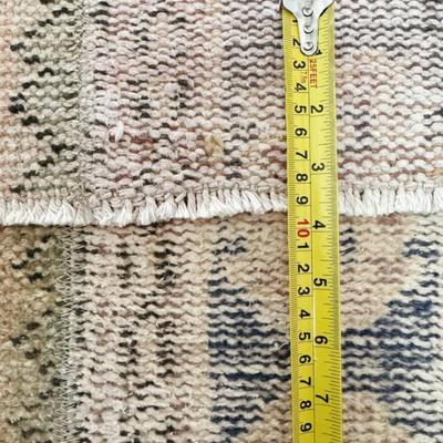 MODERN Hand Knotted Turkish Muted Pastel Kilim Runner Rug w/Fringe