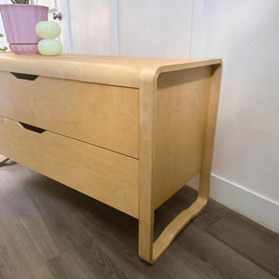 Circa 2000 Discontinued 2-Drawer Bent Birch Plywood Bentwood Ånes Low Dresser by Elhèn Johansson for IKEA