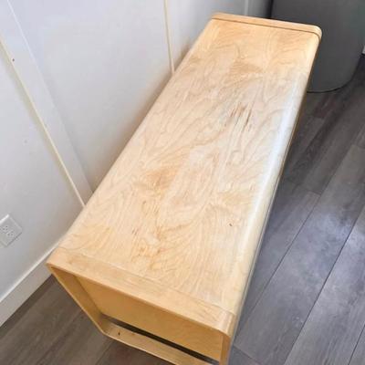 Circa 2000 Discontinued 2-Drawer Bent Birch Plywood Bentwood Ånes Low Dresser by Elhèn Johansson for IKEA