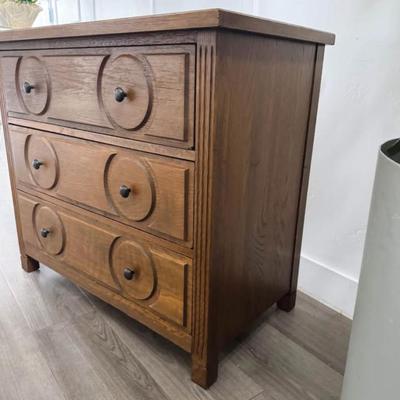 Antique 18th Century French Louis XVI Oak 4-Drawer Desk w/Carved Circle Facade
