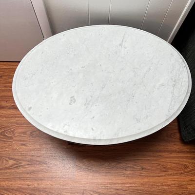 Oval Marble Top Parlor Table