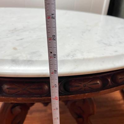 Oval Marble Top Parlor Table