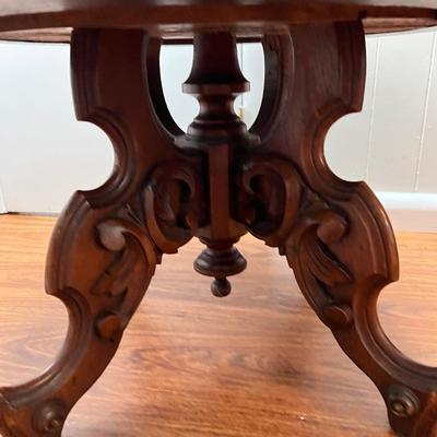 Oval Marble Top Parlor Table