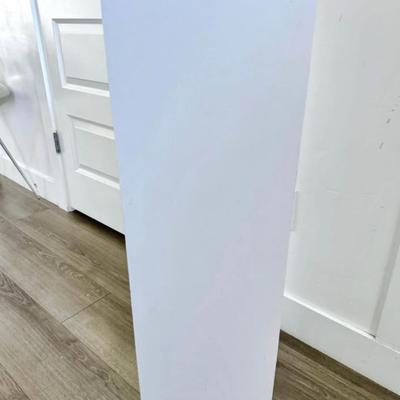 Vintage Postmodern White Laminate Square Display Pedestal Plant Stand