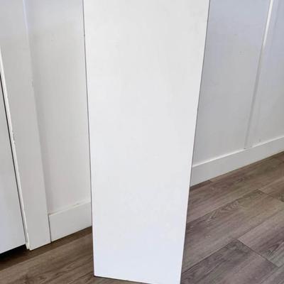 Vintage Postmodern White Laminate Square Display Pedestal Plant Stand