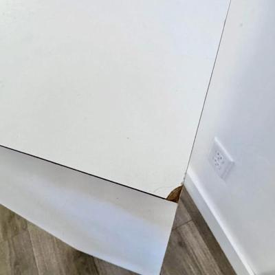 Vintage Postmodern White Laminate Square Display Pedestal Plant Stand
