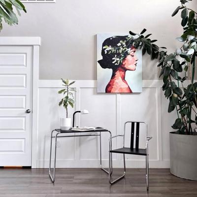 Vintage 1980’s Postmodern Black Sheet Metal & Tubular Chrome Framed Bauhaus Perforated Desk & “Innovator” Chair by Habitat