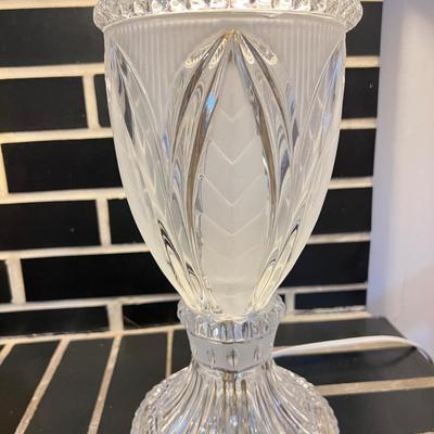 Cut Frosted Glass Tabletop Lamp