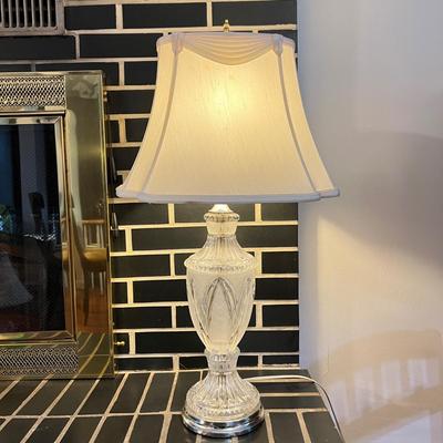 Cut Frosted Glass Tabletop Lamp