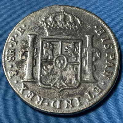 Bolivia 1792 PTS PJ 8 Reales Circulated Condition Silver Coin Preowned from an Estate as Pictured. Cleaned & Polished at One Time.
