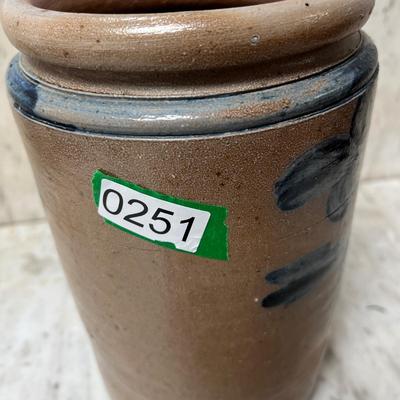 Antique Stoneware Cobalt Blue Crock