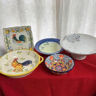 Lot of 5 Ceramic Bowl Plates