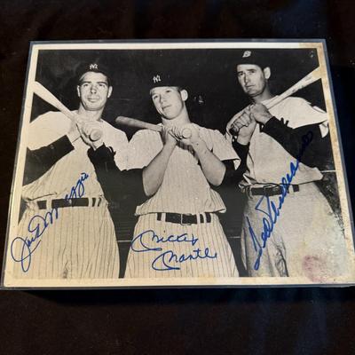 Joe DiMaggio, Mickey Mantle, and Ted Williams Autographed Photo (PBN-BM)