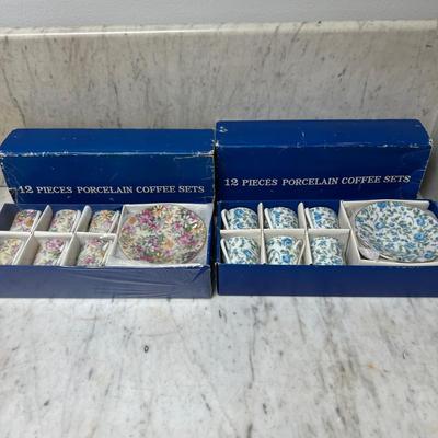 2 Boxes 12 Pc. Porcelain Coffee Sets