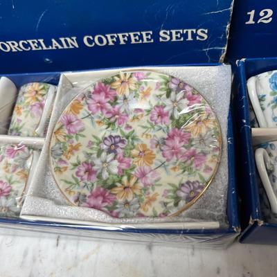 2 Boxes 12 Pc. Porcelain Coffee Sets