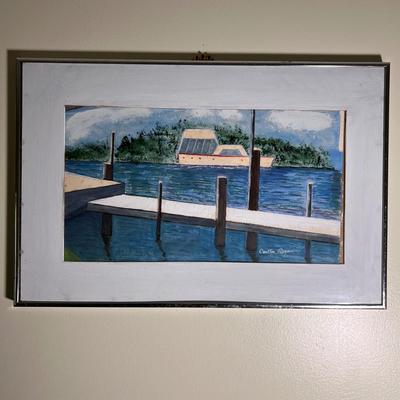 Minimalist Boat & Jetty Framed Print (GB-RG)