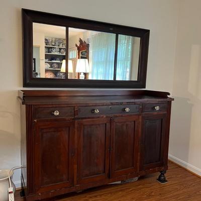 Solid Wood Sideboard and Mirror