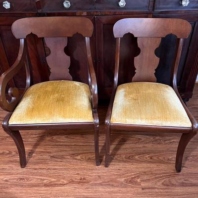 2 Velvet Accent Boudoir Chairs